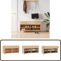 Banc à chaussures chêne sonoma 102x35x55 cm bois d'ingénierie - Meuble À Chaussures - Banc Chaussure - Rangement Chaussures - Meuble Entrée - Rangement Maison