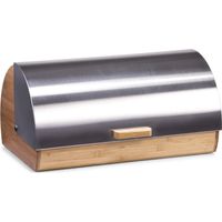 Zeller 25344 Corbeille à pain en bambou et inox 39 x 25,5 x 18,5 cm