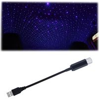 Veilleuse étoilée pour toit de voiture, lampe intérieure portable USB flexible, projecteur LED romantique à rotation automatique, activé par la respiration et le son (violet-bleu)