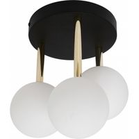 Zumaline ALI Plafonnier Cluster Globe, Noir, Or, 3x G9