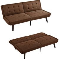 Sofa-lit en futon pliant, canapé-lit de 146 cm avec couette à dos réglable 5 fois, sofa-lit moderne pour petites pièces, Gästebett & Livingzimmer, marron