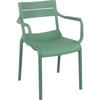 Fauteuil vert sauge de terrasse en plastique