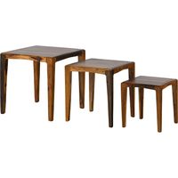 ANCONA 251 Table basse en bois de sheesham - laqué / marron 50x50x50