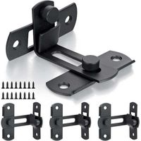 Confezione da 4 serrature per porte da fienile a 90 gradi, serrature di sicurezza per porte da fienile, serrature a gancio per porte scorrevoli, serrature per porte antiche, serrature per porte per ca