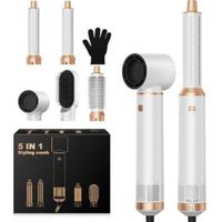 Airbrush 5 en 1 Seche Cheveux 5 en 1, Brosse Soufflante 5 en 1 Avec Seche Cheveux Boucleur, Brosse Souflante, Thermal Brush, Air Styler 5 en 1 Pour Sécher, Boucler, Lisser, Cadeau Noel Femme