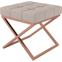 AX LIVING 1 Stk Polster Hocker Pitinio 45 Creme kupferfarbenes Gestell