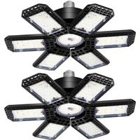 LED Garage Light 2 Pack , 45W 4500LM LED Shop Lights, LED Garage Ceiling Lights with 6+1 Adjustable Panels for Basement, Barn, Warehouse, Attic, Garage Lighting Support E26/E27 Socket