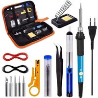 Fer à Souder Kit Fer a Souder Etain Kit de Fer à Souder 60W pour Débutants 16 en 1 avec , XU,Température Réglable de 200 °C à 450 °C pour Souder et Réparer Les Appareils électroniques - KZQ