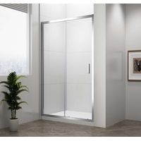 Polysan Easy Line - Puerta de ducha 160 cm, aluminio pulido/cristal transparente EL1815