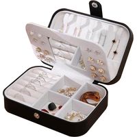 Portagioie da viaggio, portagioie portatile con specchio, portagioie per collane, bracciali, anelli, orecchini, bianco
