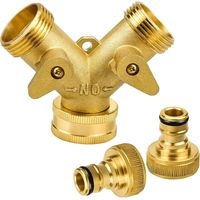 Raccord en Y 2-Voies Y-Distributeur avec raccord Rapide de 3/4" en Laiton pour raccord d'outil d'irrigation