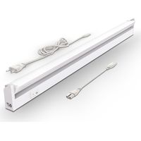 B.K.Licht réglette LED orientable, platine LED 8,5W intégrée, 1000Lm, blanche neutre 4000K, éclairage dressing placard cuisine, 230V, IP20, titane ou blanc