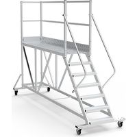 Piattaforma con ruote 8 gradini - Altezza massima di lavoro 3.60m - PTF2508D-RS