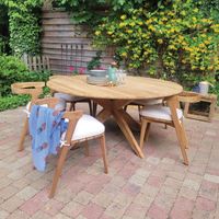Table ronde en teck recyclé D 165 cm Sakai