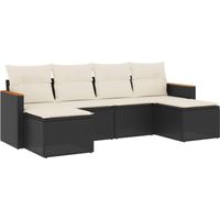 Maison Exclusive - Salon de jardin 6 pcs avec coussins noir résine tressée