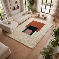 Tapis en laine Casablanca - Tapis en laine - 290x190cm, Rectangular - 100% Laine vierge - Tufté main - Colorée