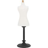 Mini mannequin, modèle pour mini poupée, buste de couture, corps de poupée miniature avec socle-8.5X2.5X2.5CM-White