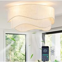 Ventilador de techo con luz 50 cm, 6 velocidades, mando y app DESVIAE