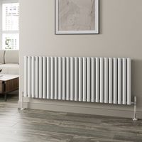 White Oval Column Designer Radiator Vertical Horizontal 600 x 1560mm Single Panel