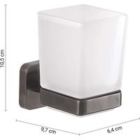 Porte-brosse à dents Tonga gun metal 10,5 x 9,7 x 6,4 cm