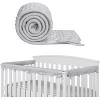 3pcs Protection de Barre de lit pour Enfants 128x18cm/68x18cm Gaine de Sécurité Autour du lit Barrière de lit Convient aux Prévention des Collisions de Rail Latéral et de Rail Avant (Gris)