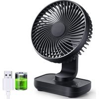Wiederaufladbarer USB-Ventilator, 4000-mAh-Akku, kleiner, leistungsstarker Tischventilator, 4 Geschwindigkeiten, abnehmbarer tragbarer Mini-Ventilator – für Zuhause, Schlafzimmer, Büro, im Freien