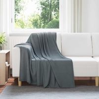 vidaXL Jeté Gris foncé 170 x 130 cm Toison