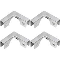 Pince à Verre, 4 Pièces de Connecteurs en Verre en Acier Inoxydable en Forme de L, Supports de Fixation à Angle Droit pour Fixation d'Aquarium Sans Bord Armoire, Pour Verre de 5 à 8 mm