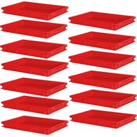 BRB 13 Eurobehälter mit 2 Griffleisten, LxBxH 600x400x75 mm, Inhalt 13 Liter, rot