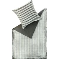 SCHÖNER WOHNEN Biancheria da letto in percalle VICHY - 1 pezzo 155x220 cm, antracite