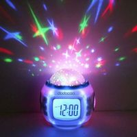 BW Projecteur Radio Réveil Étoile Led Lcd Alarm Musique Thermomètre Pr Cateau Noël Ciel Étoilé Led Reveil Pour...... - BWVSO827A1231