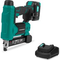 Vonroc – Agrafeuse sans fil 20V – Batterie 4.0Ah et chargeur inclus – 30 clous/agrafes par minute – Pour bois dur et matériaux isolants