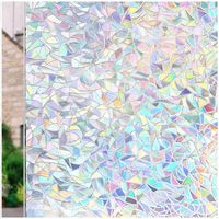 GROOFOO 2PCS Film pour Fenetre Anti-UV 3D Arc-en-Ciel Effet pour Vitre Film Vitrage Fenêtre Non Adhesif Film Autocollant Vitre Decoratif pour Maison Bureau Chambre Portes 45x 200 CM