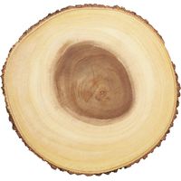 Plat de service Artesà rustique de bois de acacia, plateau de service/plateau de fromage de bois avec bord de écorce, planche à découper de ronde, Ø 30 cm, brun