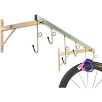 Andrys - Porte-Vélos Mural avec Support de Fixation et Tube Frontal, avec Vis et Bouchons, en Acier Galvanisé, Or Tropical, 126x37x30 cm, 6 Places