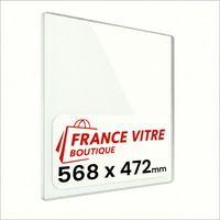 568 x 472 x 4 mm - Vitre de cheminée pour insert et poêle à bois - verre de rechange - France Vitre - jusqu'à 800°C - 472 x 568 x 4 mm