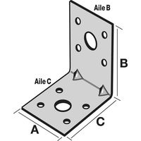 Simpson Strong Tie – Équerre de fixation 40x60 mm – Acier galvanisé S250GD – Épaisseur 2 mm – Pour bois et béton – Applications : aménagements intérieurs