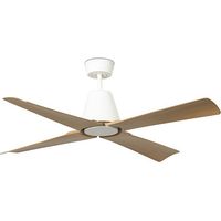 TYPHOON M Ventilator mit Licht weiß/Holz für Außenbereich