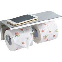Porte-Papier Toilette, Support Mural En Acier Inoxydable, Double Rangement Pour Papier Toilette, Argent