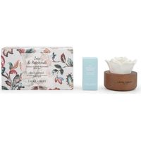 Flores perfumadas Laura Ashley Iris & Patchouli, 9 x 11 x 16 cm, cerámica, vidrio, madera de paulownia, ambientador.