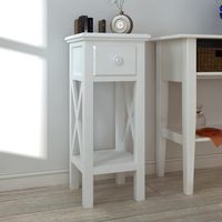 Table d'appoint avec tiroir Blanc vidaXL