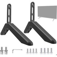 (Noir)Meuble TV sur Pied,Pieds TV pour Téléviseur de 32 à 75 Pouces,Support de TV pour Plat et Incurvé TV LCD jusqu'à 75 kg