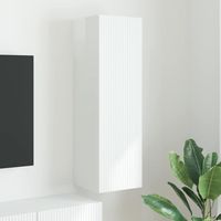 Meuble TV mural Montage mural-Banc TV-Meuble Télé suspendu Blanc Brillant 30 x 31 x 100 cm
