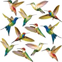 Autocollant de Fenêtre de Colibri Décalques de Vitre Anti-Collision pour Empêcher dImpact d'Oiseau sur Fenêtre Autocollants Anti-Adhésifs en Vinyle Autocollants pour Colibris (18 Pièces)