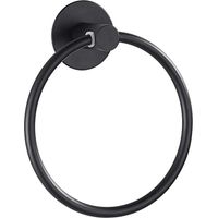 (Schwarz) Stark haftender Handtuchring für Badezimmer, Edelstahl, Chrom-Finish