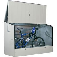 Abri à vélos en métal 1750L crème – Acier galvanisé 0,5mm – Panneaux résistants à la corrosion – Fermeture avec cadenas – Trimetals