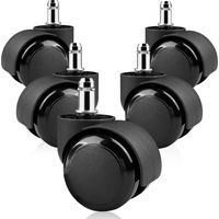 5 pièces roulette chaise de bureau 11 x 22mm 360° Rotation pour jeu chaises, roulettes de rechange silencieuses sans rayures, noir