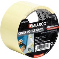 Rollo de 10 metros de cinta adhesiva de doble cara de 5cm de ancho color beige