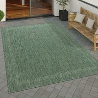 Paco Home Tappeto Per Esterno Terrazzo Balcone Tappeto Cucina Moderno Motivo Geometrico Motivo Astratto 80x150 cm, Verde