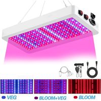 Lámpara LED de cultivo para plantas de interior, 1000/2000 W, 216/312 LED de espectro completo, para cultivo de plantas de interior, vegetales y flores, con termómetro en cadena para invernadero hidro